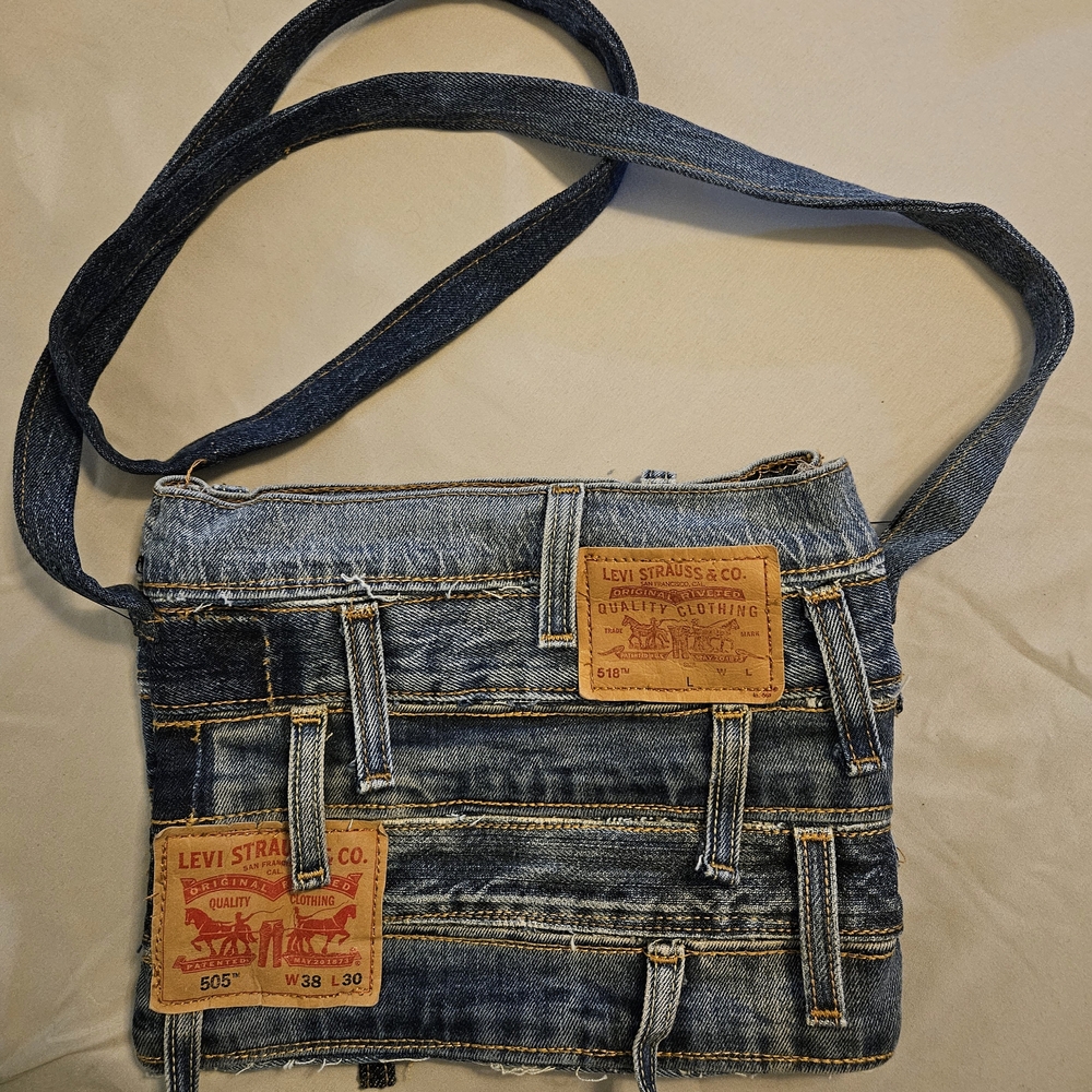 Levi's Denim Patchwork Messenger Bag - image 1